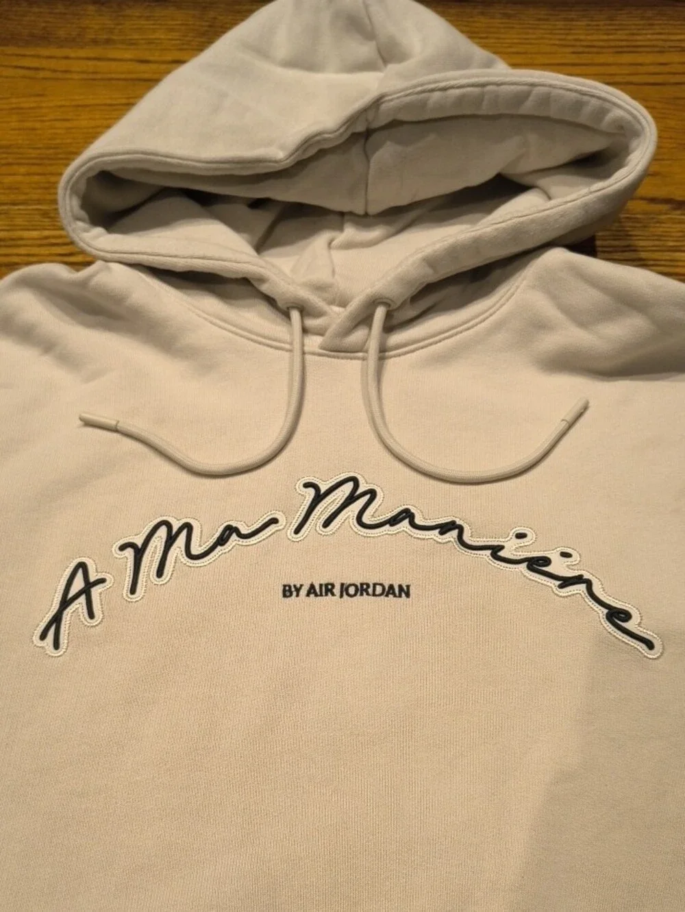 Jordan Cream Pullover Hoodie with A Ma Maniere Script